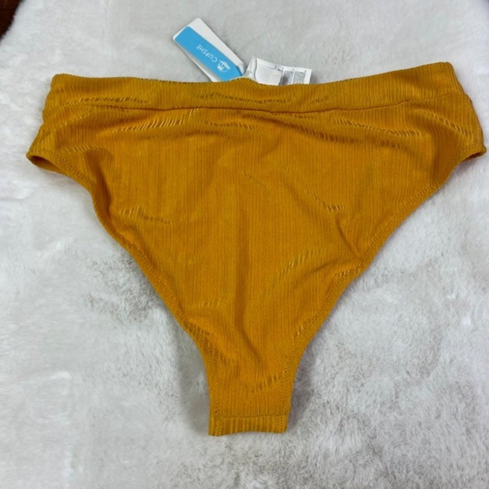 Cupshe Yellow Ribbed Keyhole Bikini Set - Picture 7 of 13